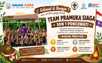 Tim Pramuka Siaga SDN 1 Poncowati Raih Empat Prestasi pada Gebyar Hari Pramuka ke-65